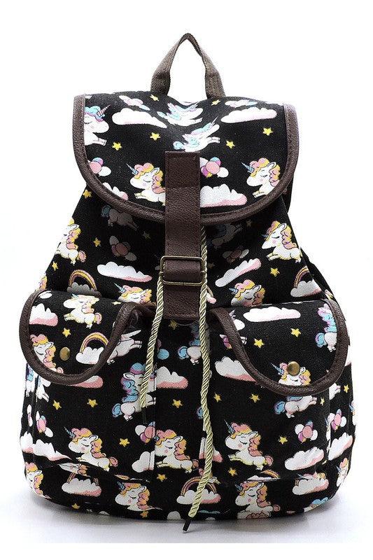 Unicorn Printed Canvas Backpack - Crazy Like a Daisy Boutique #