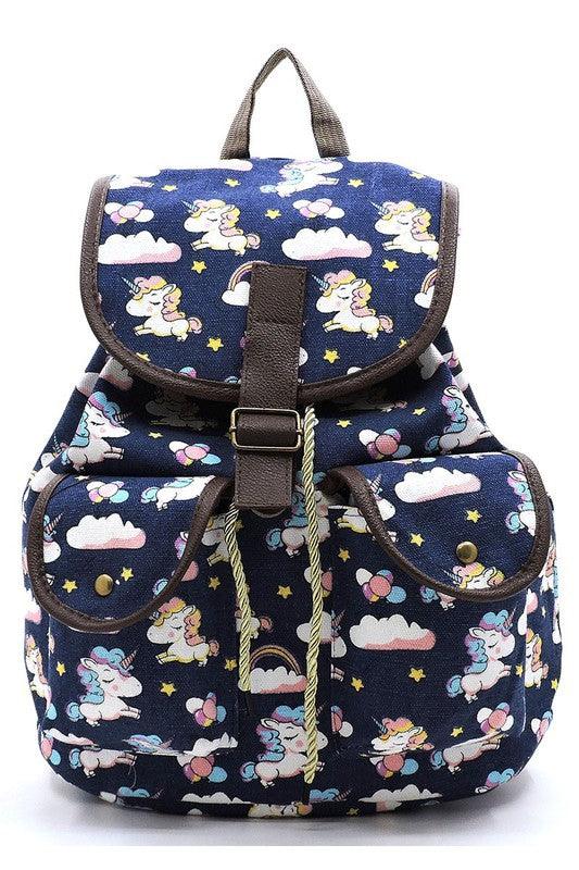 Unicorn Printed Canvas Backpack - Crazy Like a Daisy Boutique #