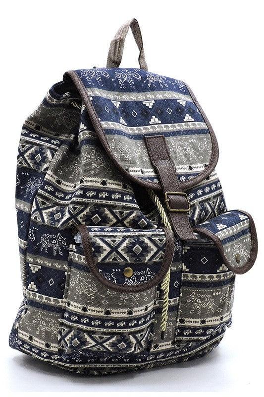 Tribal Printed Canvas Backpack - Crazy Like a Daisy Boutique #