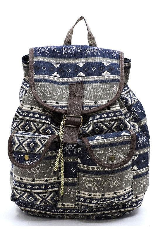 Tribal Printed Canvas Backpack - Crazy Like a Daisy Boutique #