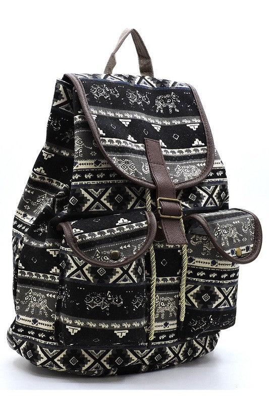 Tribal Printed Canvas Backpack - Crazy Like a Daisy Boutique #