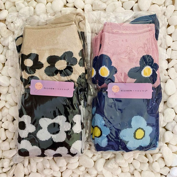 Modern Daisy Socks Set Of 2 Pairs - Crazy Like a Daisy Boutique