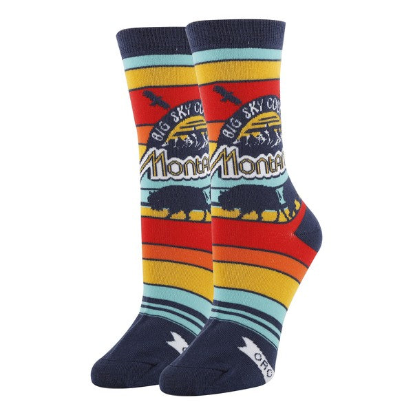 Montana - Women's Funny crew socks - Crazy Like a Daisy Boutique #