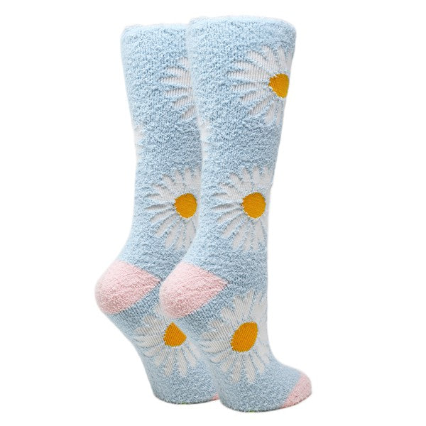 Daisy - Women's fuzzy crew socks - Crazy Like a Daisy Boutique #