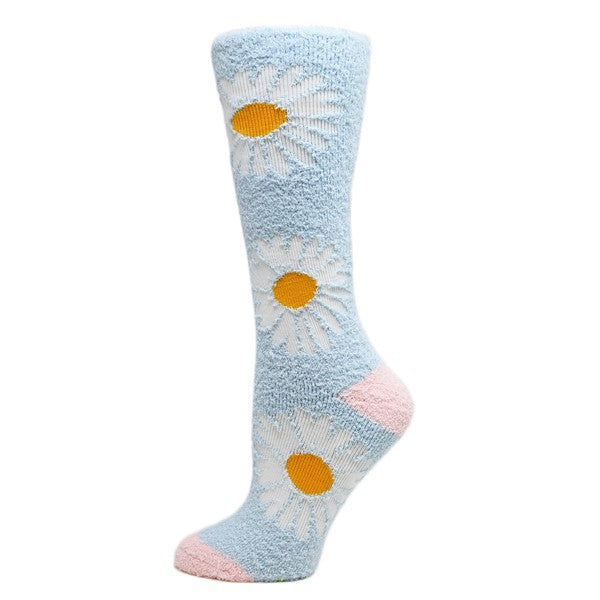 Daisy - Women's fuzzy crew socks - Crazy Like a Daisy Boutique #