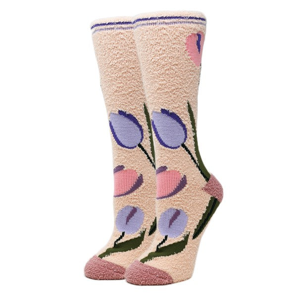 Julia - Women's fuzzy crew socks - Crazy Like a Daisy Boutique #