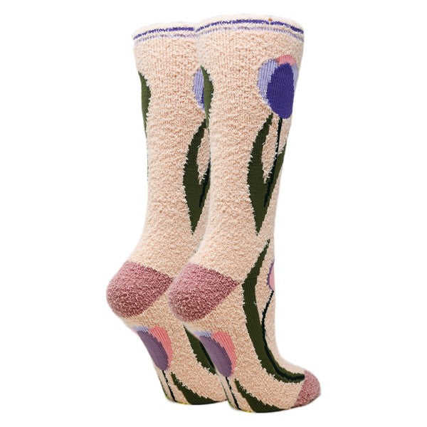 Julia - Women's fuzzy crew socks - Crazy Like a Daisy Boutique #