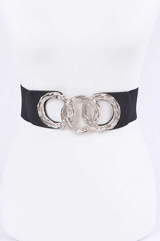 Round Buckle Fashion Elastic Belt