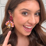 Turkey with Feathers Earrings - Crazy Like a Daisy Boutique #