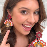 Turkey with Feathers Earrings - Crazy Like a Daisy Boutique #