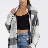 Boyfriend Oversized Soft Flannel Shacket - Crazy Like a Daisy Boutique #