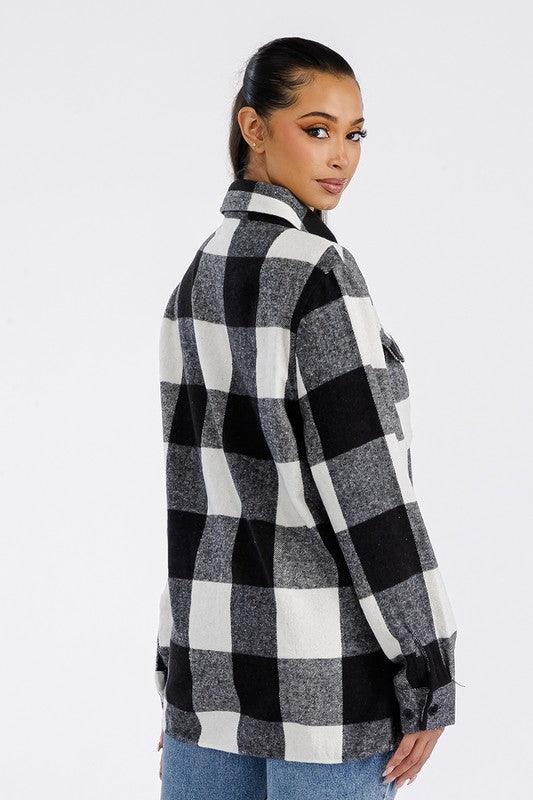 Boyfriend Oversized Soft Flannel Shacket - Crazy Like a Daisy Boutique