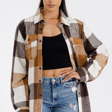 Boyfriend Oversized Soft Flannel Shacket - Crazy Like a Daisy Boutique #