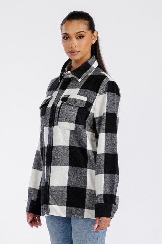 Boyfriend Oversized Soft Flannel Shacket - Crazy Like a Daisy Boutique #