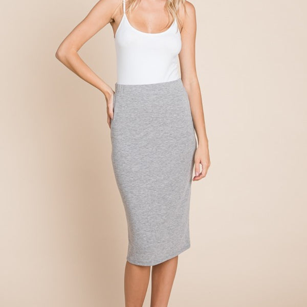 BOMBOM Elastic Waist Pencil Skirt