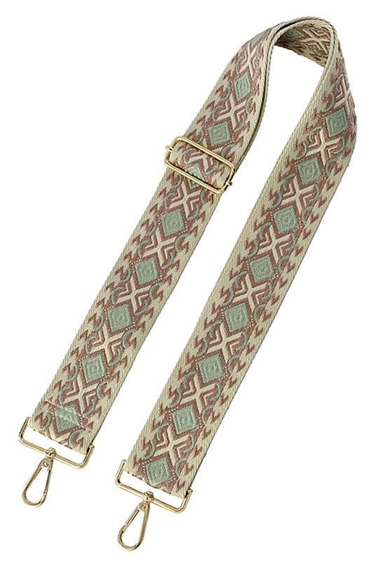 2 Inch Wide Aztec Tribal Pattern Guitar Strap - Crazy Like a Daisy Boutique #