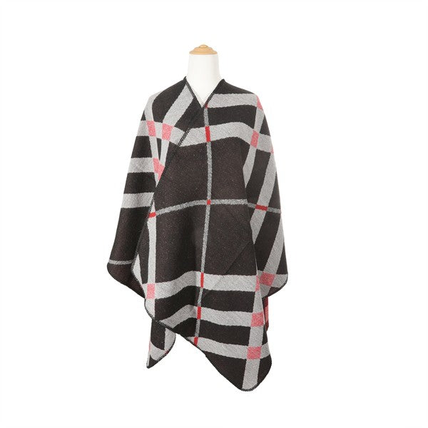 STRIPE ASYMMETRICAL PONCHO - Crazy Like a Daisy Boutique #