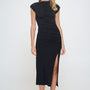 Made in USA Sleeveless Ruched Dress with Slit