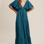 V-neck Ruffle Sleeve Flowy Vacation Dress