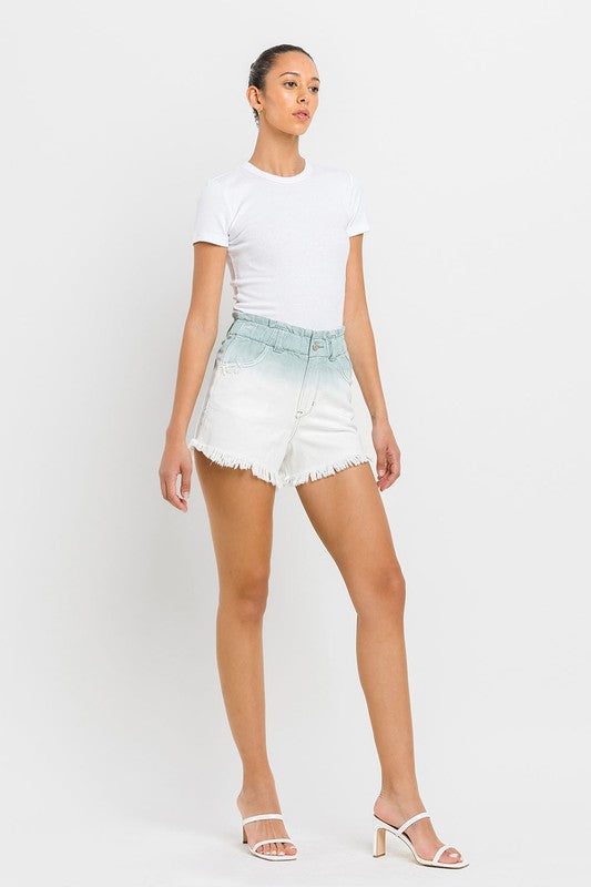 Super High Rise Paperbag Waistband Ombre Shorts - Crazy Like a Daisy Boutique #