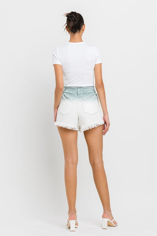 Super High Rise Paperbag Waistband Ombre Shorts - Crazy Like a Daisy Boutique #