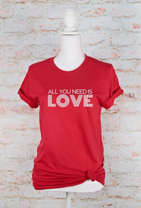 All You Need is Love Crew Neck Tee - Crazy Like a Daisy Boutique #