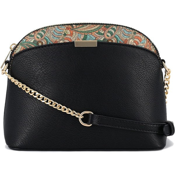 Paisley Accent Small Dome Crossbody Bag - Crazy Like a Daisy Boutique #