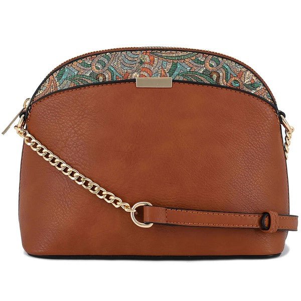 Paisley Accent Small Dome Crossbody Bag - Crazy Like a Daisy Boutique #