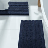 2PC Navy Soft Cozy Plush Chenille Bath Mat Set - Crazy Like a Daisy Boutique #