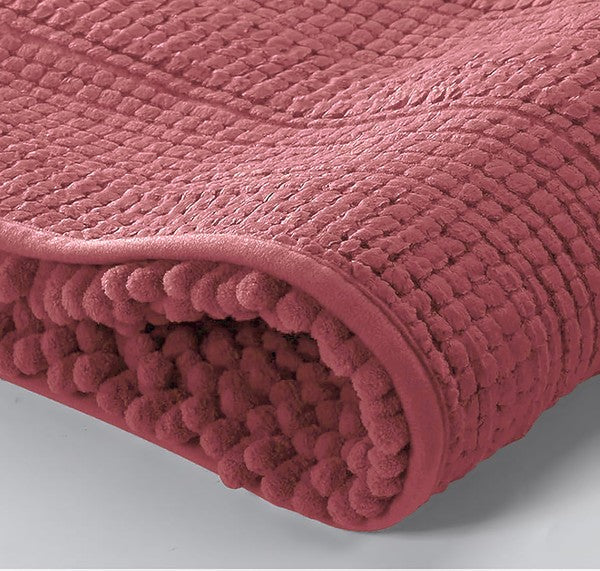 2PC Rose Soft Cozy Plush Chenille Bath Mat Set - Crazy Like a Daisy Boutique #