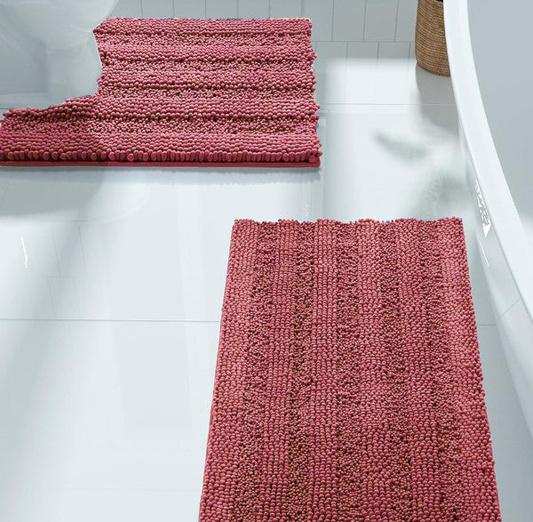 2PC Rose Soft Cozy Plush Chenille Bath Mat Set - Crazy Like a Daisy Boutique #