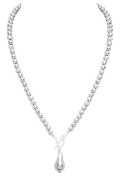 Organic Pearl Drop Toggle Pearl Necklace