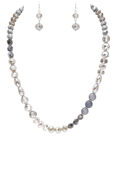 Crystal Station Collar Necklace Set