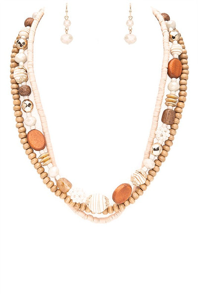 Mix Beads Layered Necklace Set