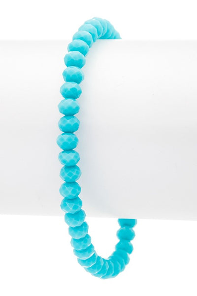 Initial A Turquoise Charm Stretch Bracelet