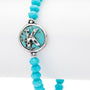 Initial K Turquoise Charm Stretch Bracelet