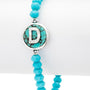 Initial D Turquoise Charm Stretch Bracelet