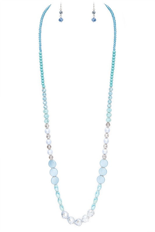 Mix Beads Long Necklace Set