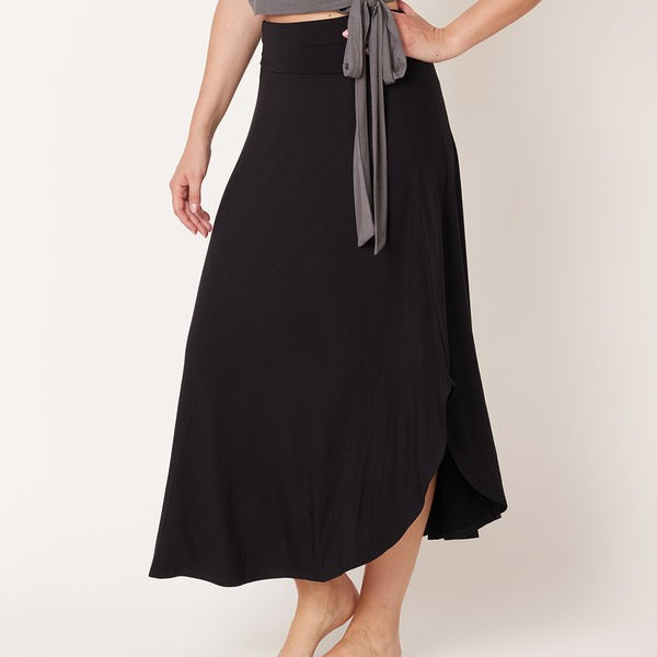 BAMBOO BAND WAIST MAXI SKIRT