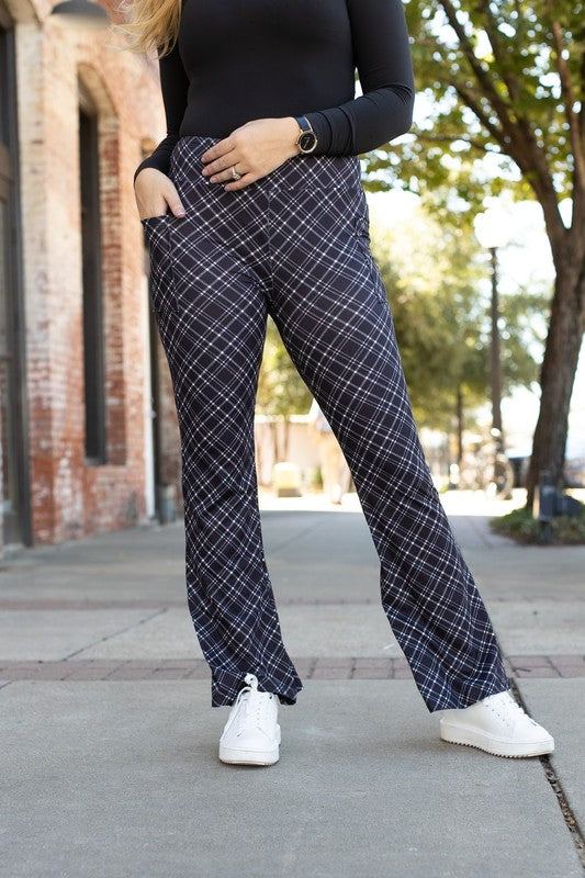 The Jennifer Plaid Bootcut Leggings