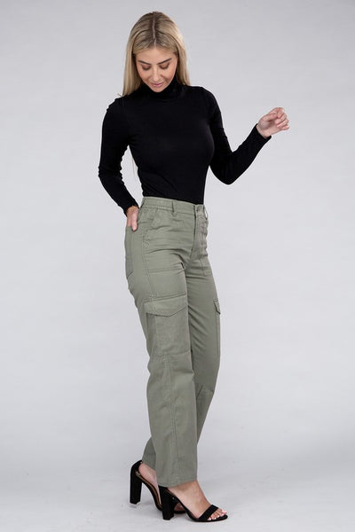 Everyday Wear Elastic-Waist Cargo Pants