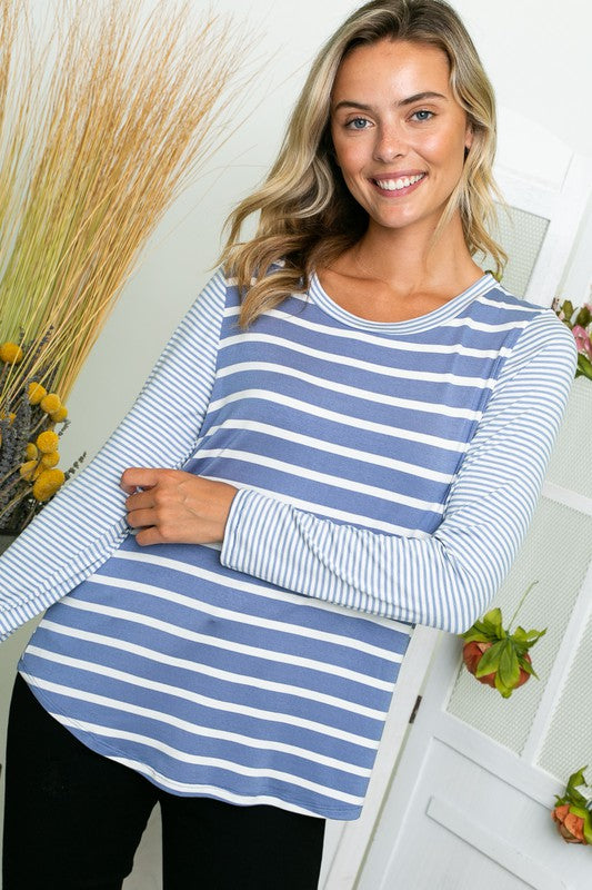 STRIPE LONG SLEEVE TOP - Crazy Like a Daisy Boutique #