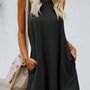 Black Crisscross Cut-out Back Knit Sleeveless Dress