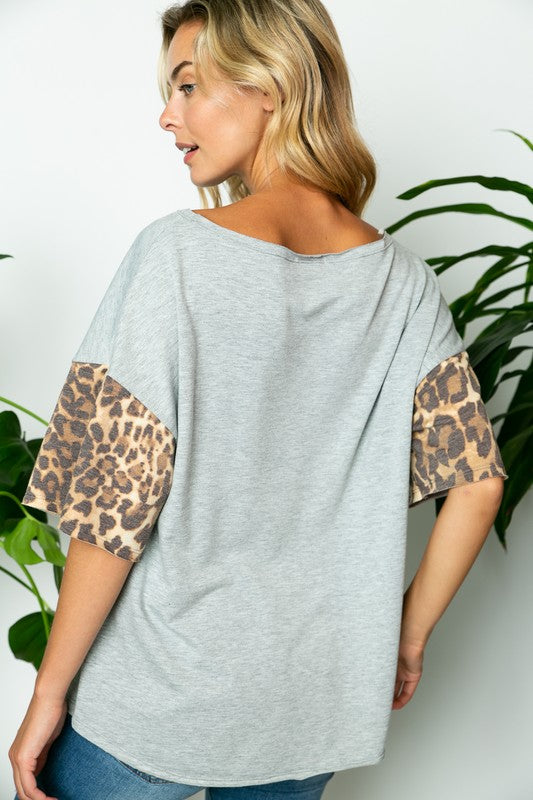 TERRY SOLID ANIMAL BOXY TOP