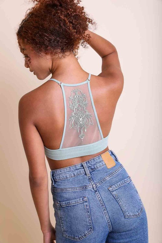 Tattoo Mesh Racerback Bralette