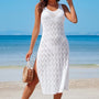 Side Split Crochet Coverup Long Beach Dress