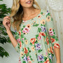 FLORAL PRINT JERSEY BABYDOLL TOP