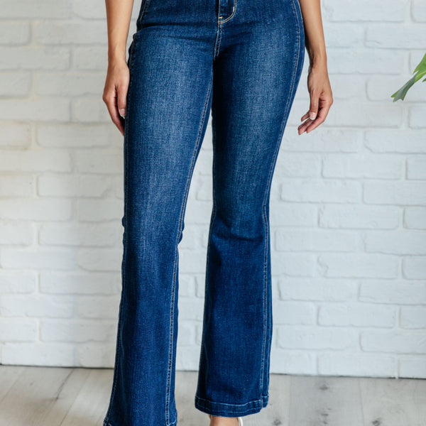 Mavis High Rise Side Seam Detail Flare Jeans