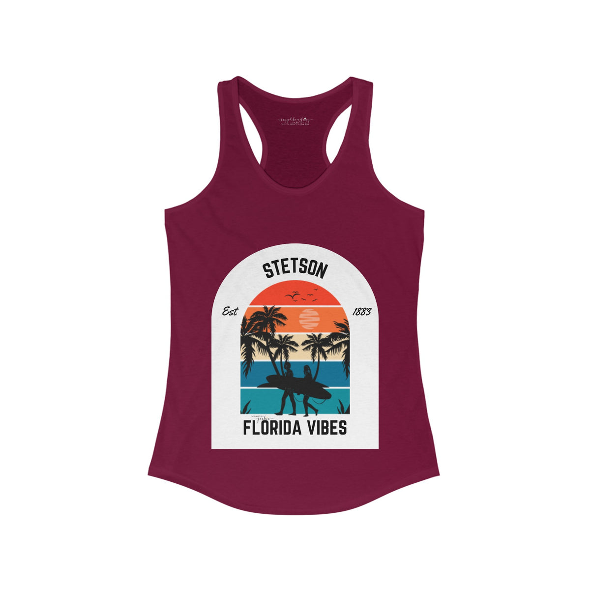 Custom COLLEGE STATE Surfing Vibes - Racerback Tank