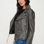 Coalition LA Zip Up Biker Jacket with Belt